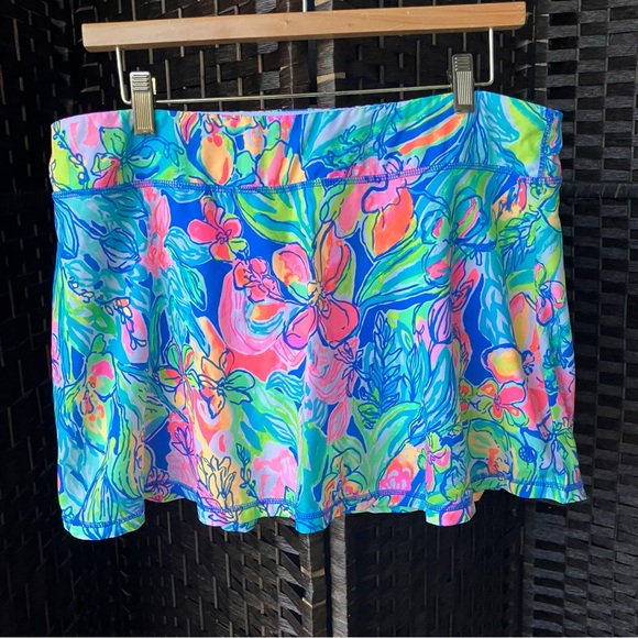 Lilly Pulitzer Luxletic Aila Skort Bennet Blue Surf Gypsea Swim Skirt Sz Large - Picture 7 of 13